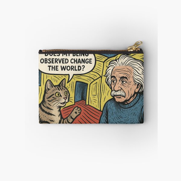 Item preview, Does My Being Observed Change The World? — Quantum Cat Comic Print designed and sold by SammyMorry.