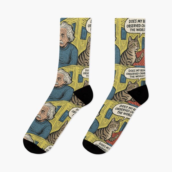 Item preview, Does My Being Observed Change The World? — Quantum Cat Comic Print designed and sold by SammyMorry.