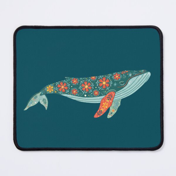 Item preview, Ballena jorobada de arte popular floral – Arte popular escandinavo de heidiannemorris © designed and sold by FOLK ART FUSION by heidiannemorris.