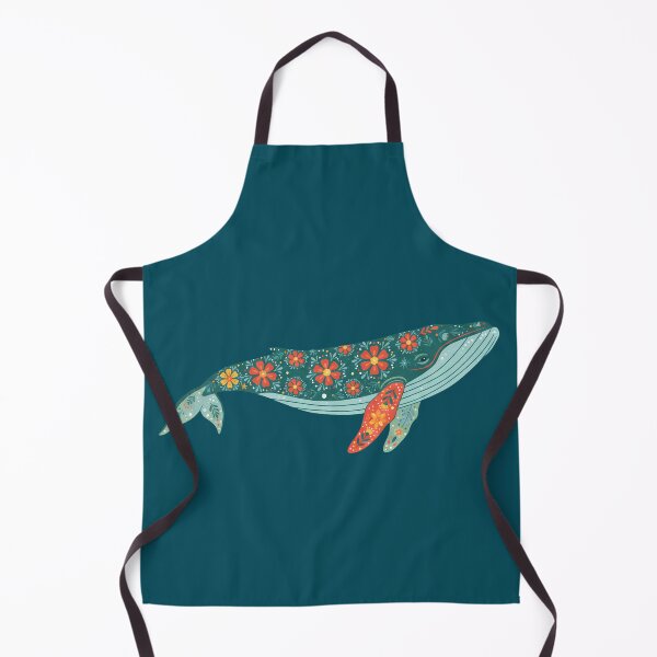Item preview, Floral Folk Art Humpback Whale – Scandinavian Folk Art by heidiannemorris © designed and sold by FOLK ART FUSION by heidiannemorris.