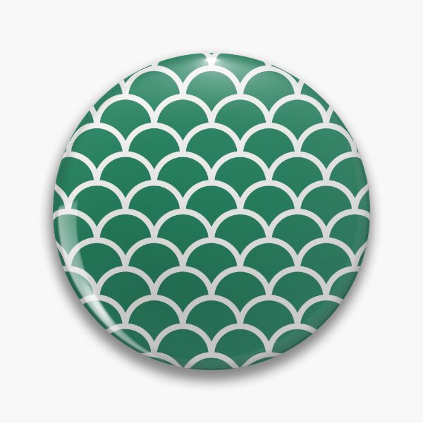Item preview, Green And White Mermaid Scales Pattern designed and sold by pattern-archive.