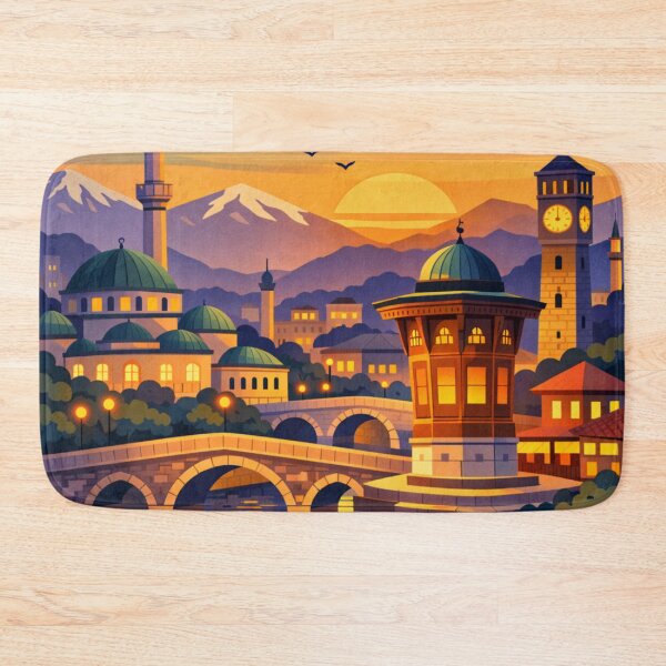 Item preview, Sarajevo Bosnia and Herzegovina Vintage Travel Art designed and sold by MatthewHeights.