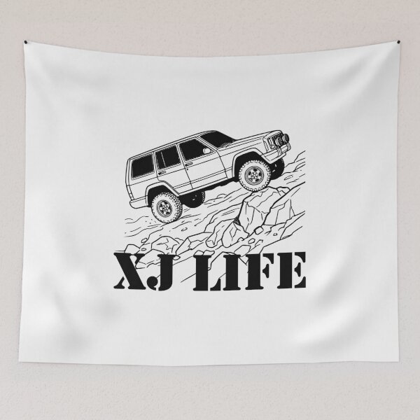 Item preview, Cherokee XJ Life Off-Road - Lifted 4x4 Mountain Climbing Graphic Black designed and sold by Off-Road-Zone.