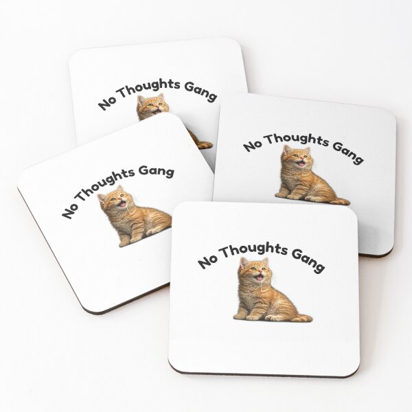 Item preview, No Thoughts Gang Cute Cat Funny Meme designed and sold by sadcatpuchino.