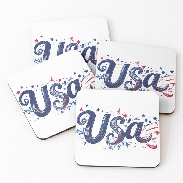 Item preview, USA in custom text with patriotic colors and accents. designed and sold by Art-Horizon.