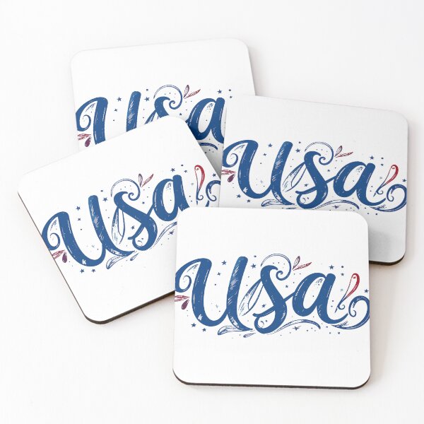 Item preview, USA in custom text with patriotic colors and accents. designed and sold by Art-Horizon.