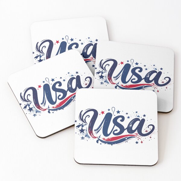 Item preview, USA in custom text with patriotic colors and accents. designed and sold by Art-Horizon.
