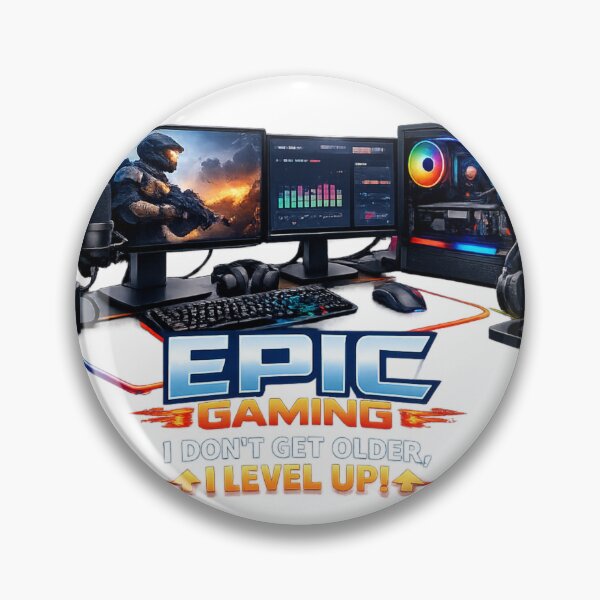 Item preview, Epic Gaming Setup Level Up Gear designed and sold by Bit-By-Bit-Art.