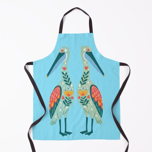 Item preview, Two Floral Folk Art Pelicans – Scandinavian Folk Art by heidiannemorris © designed and sold by FOLK ART FUSION by heidiannemorris.