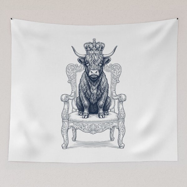 Item preview, Vintage Highland Cow King Crown Funny Animal Lover designed and sold by DoodleTortle.
