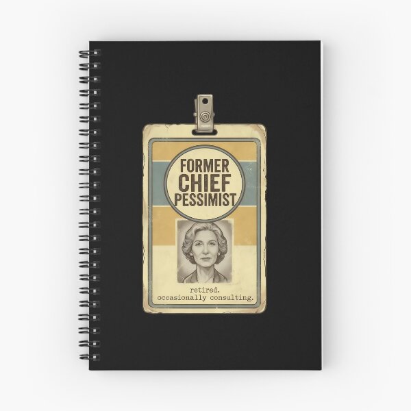 Item preview, Former Chief Pessimist Retired Occasionally Consulting - Funny Vintage Woman ID Badge designed and sold by Recovering Pessimist.