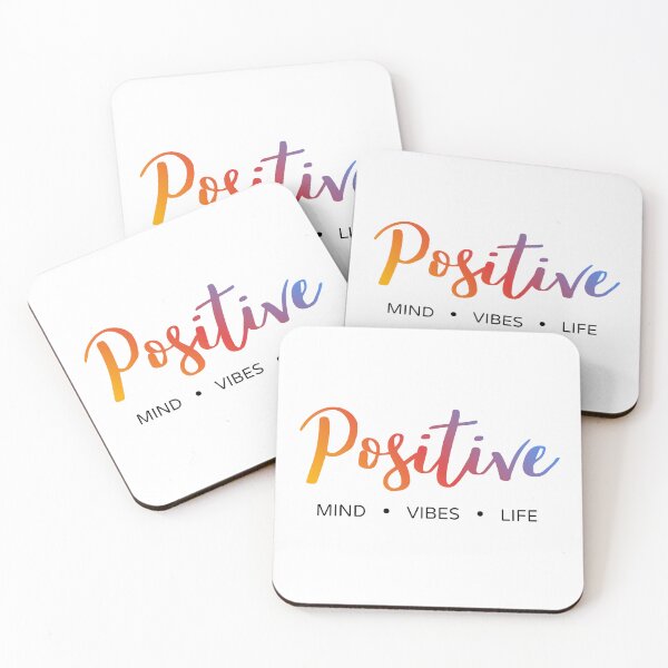 Item preview, Positive Mind Vibes Life Typography – Colorful Motivational Word Design designed and sold by ArcticFoxStudio.