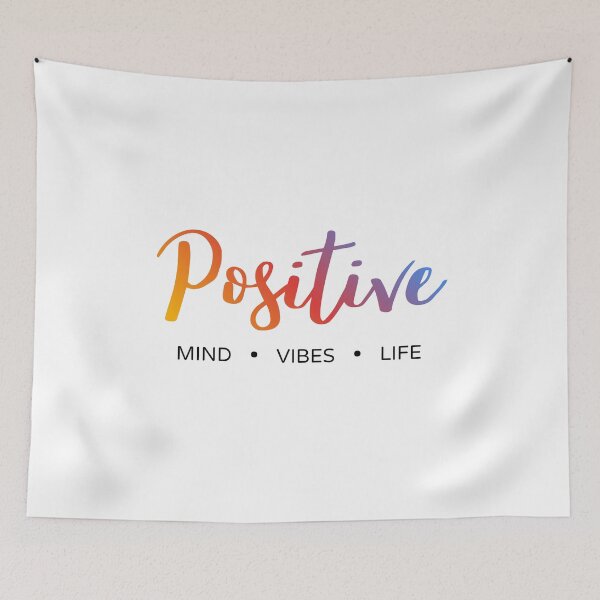 Item preview, Positive Mind Vibes Life Typography – Colorful Motivational Word Design designed and sold by ArcticFoxStudio.