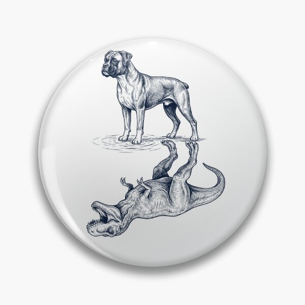 Item preview, Vintage Boxer Dog Reflection T Rex Dinosaur Dog Lover designed and sold by TerryConnells.