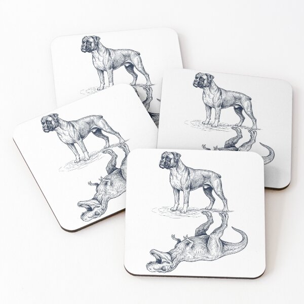 Item preview, Vintage Boxer Dog Reflection T Rex Dinosaur Dog Lover designed and sold by TerryConnells.