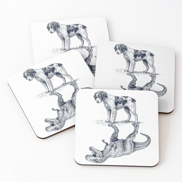 Item preview, Vintage Brittany Reflection T Rex Dinosaur Dog Lover designed and sold by TerryConnells.