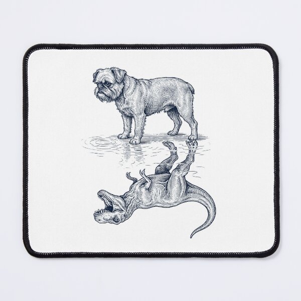 Item preview, Vintage Brussels Griffon Reflection T Rex Dinosaur Dog Lover designed and sold by TerryConnells.