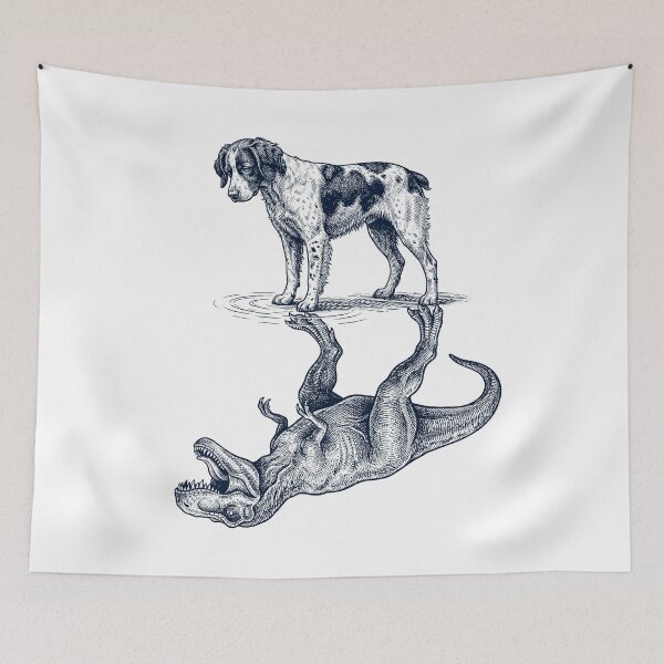 Item preview, Vintage Brittany Reflection T Rex Dinosaur Dog Lover designed and sold by TerryConnells.