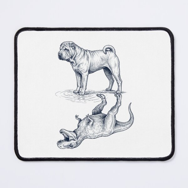 Item preview, Vintage Chinese Shar Pei Reflection T Rex Dinosaur Dog Lover designed and sold by TerryConnells.