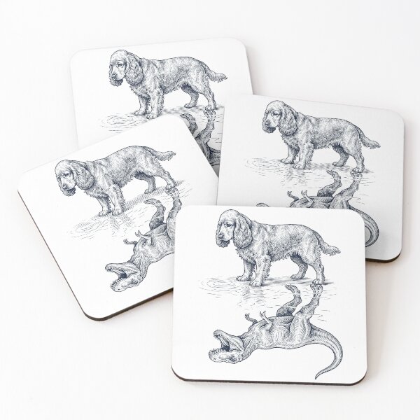 Item preview, Vintage Cocker Spaniel Reflection T Rex Dinosaur Dog Lover designed and sold by TerryConnells.