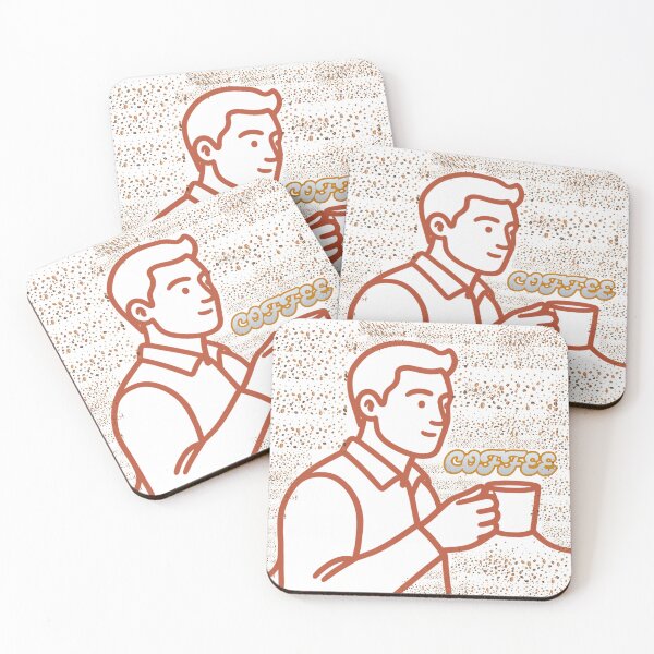 Item preview, Man with cup of coffee vintage art designed and sold by AestheticByZim.