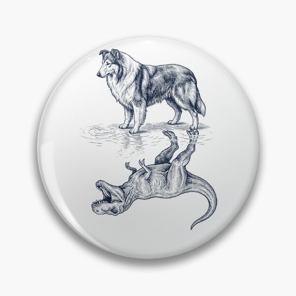 Item preview, Vintage Collie Reflection T Rex Dinosaur Dog Lover designed and sold by TerryConnells.