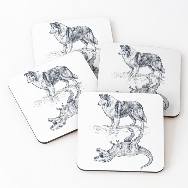 Item preview, Vintage Collie Reflection T Rex Dinosaur Dog Lover designed and sold by TerryConnells.