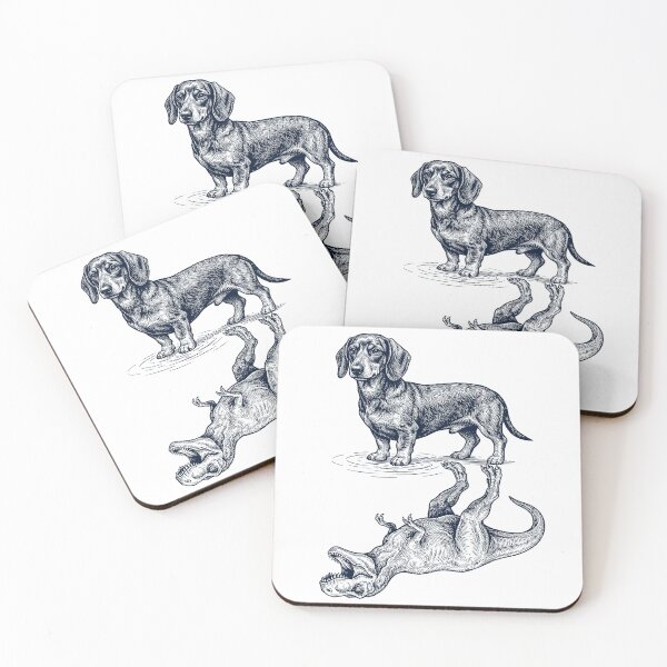 Item preview, Vintage Dachshund Reflection T Rex Dinosaur Dog Lover designed and sold by TerryConnells.