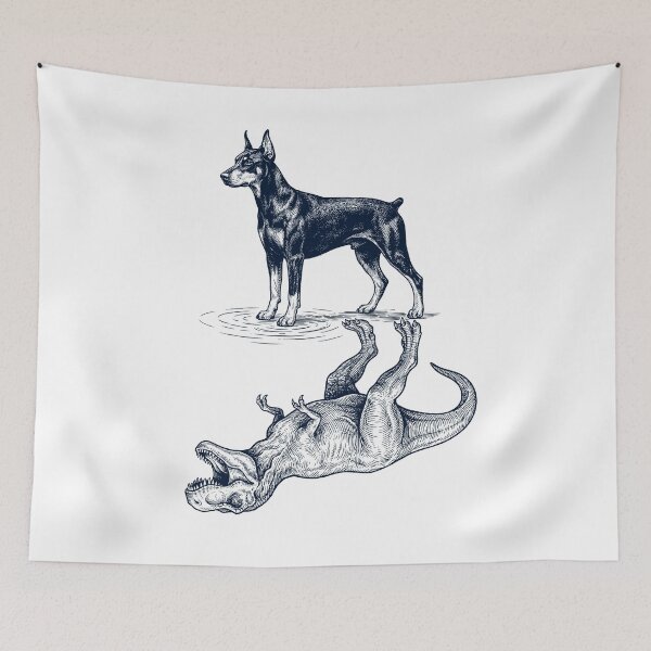 Item preview, Vintage Doberman Pinscher Reflection T Rex Dinosaur Dog Lover designed and sold by TerryConnells.