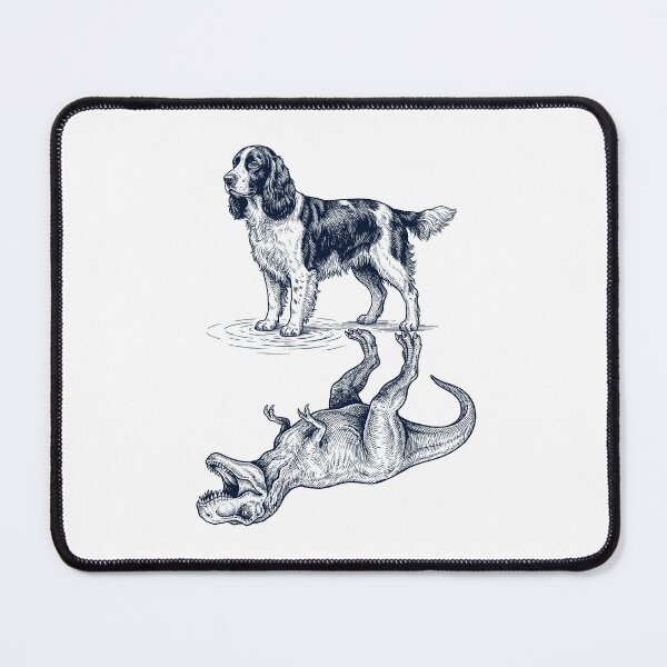 Item preview, Vintage English Springer Spaniel Reflection T Rex Dinosaur Dog Lover designed and sold by TerryConnells.