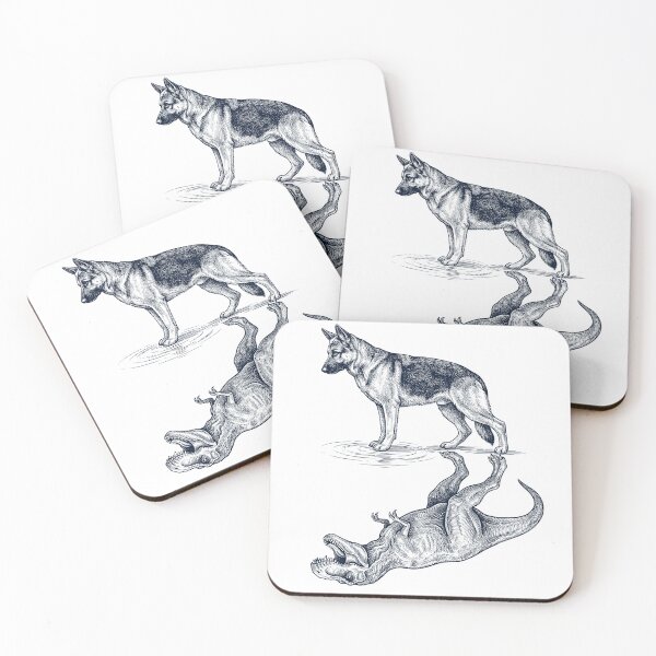 Item preview, Vintage German Shepherd Reflection T Rex Dinosaur Dog Lover designed and sold by TerryConnells.
