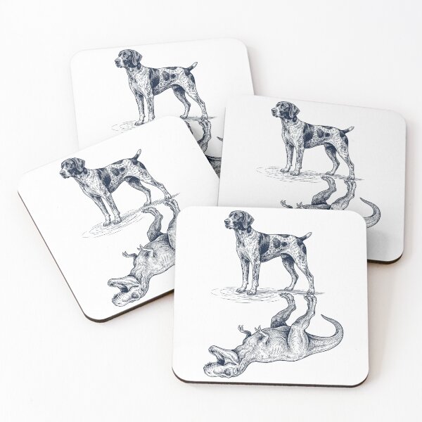 Item preview, Vintage German Shorthaired Pointer Reflection T Rex Dinosaur Dog Lover designed and sold by TerryConnells.