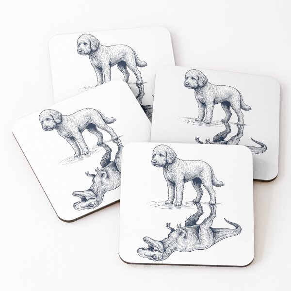 Item preview, Vintage Goldendoodle Reflection T Rex Dinosaur Dog Lover designed and sold by TerryConnells.
