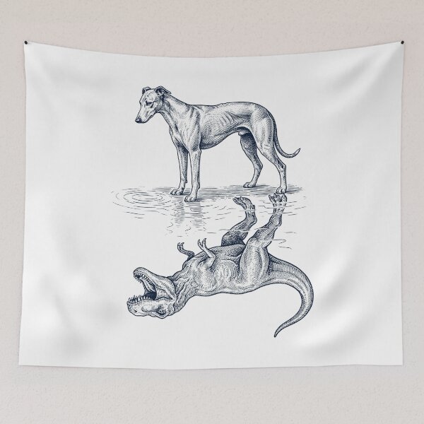 Item preview, Vintage Greyhound Reflection T Rex Dinosaur Dog Lover designed and sold by TerryConnells.