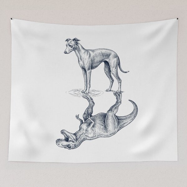 Item preview, Vintage Italian Greyhound Reflection T Rex Dinosaur Dog Lover designed and sold by TerryConnells.