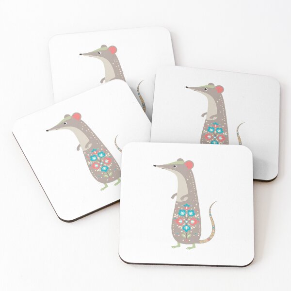 Item preview, Floral Folk Art Rat – Scandinavian Folk Art by heidiannemorris © designed and sold by FOLK ART FUSION by heidiannemorris.