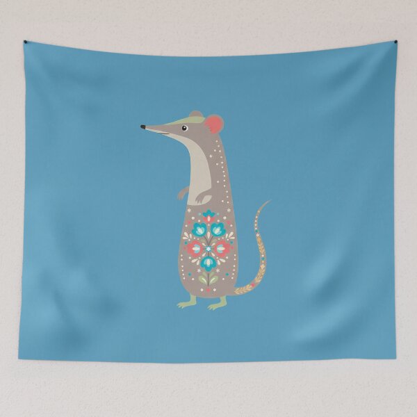Item preview, Floral Folk Art Rat – Scandinavian Folk Art by heidiannemorris © designed and sold by FOLK ART FUSION by heidiannemorris.