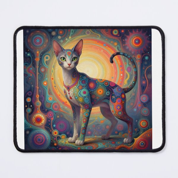 Item preview, Colorful Cat in Cosmic Patterns designed and sold by Shelley Loewnau-Jones Studio.