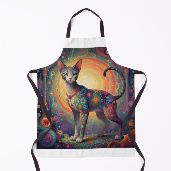 Item preview, Colorful Cat in Cosmic Patterns designed and sold by Shelley Loewnau-Jones Studio.