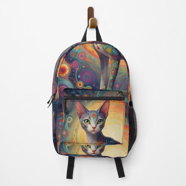 Item preview, Colorful Cat in Cosmic Patterns designed and sold by Shelley Loewnau-Jones Studio.