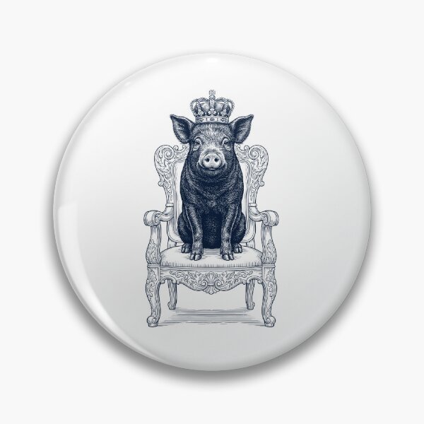 Item preview, Vintage Pig King Crown Funny Animal Lover designed and sold by DoodleTortle.
