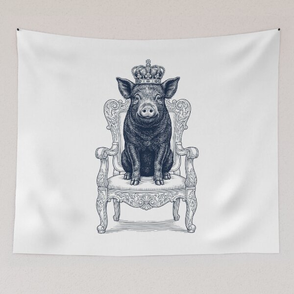 Item preview, Vintage Pig King Crown Funny Animal Lover designed and sold by DoodleTortle.
