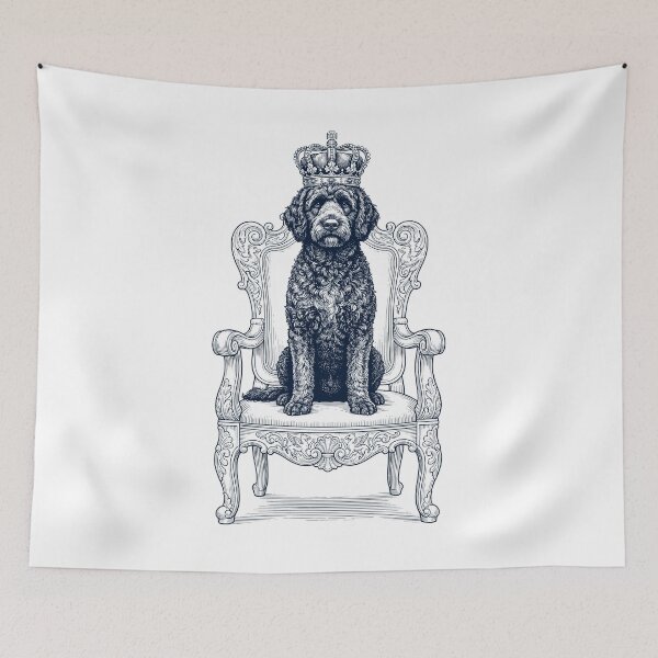 Item preview, Vintage Portuguese Water Dog King Crown Funny Dog Lover designed and sold by DoodleTortle.