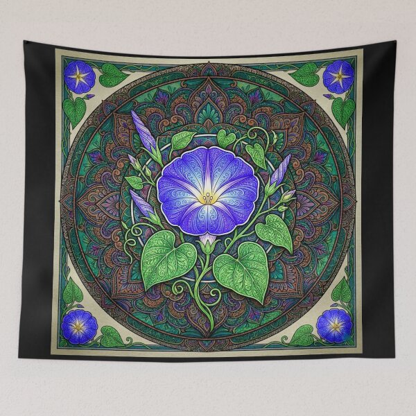 Item preview, Art Nouveau Morning Glory - September Birth Flower designed and sold by PaintedbyCarol.
