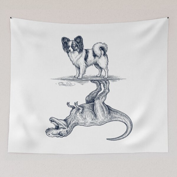 Item preview, Vintage Papillon Reflection T Rex Dinosaur Dog Lover designed and sold by TerryConnells.