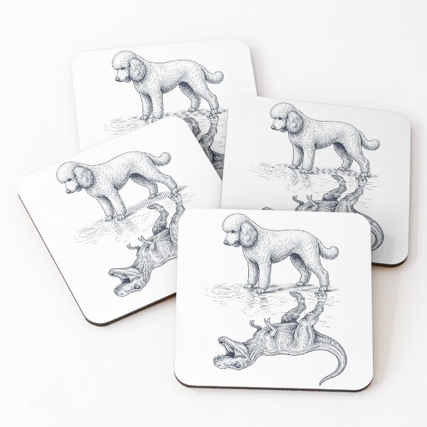 Item preview, Vintage Poodle Reflection T Rex Dinosaur Dog Lover designed and sold by TerryConnells.