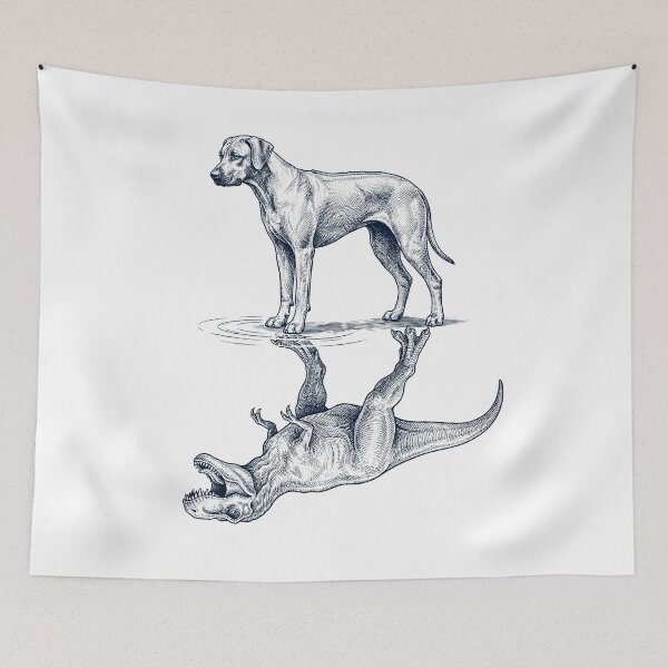 Item preview, Vintage Rhodesian Ridgeback Reflection T Rex Dinosaur Dog Lover designed and sold by TerryConnells.