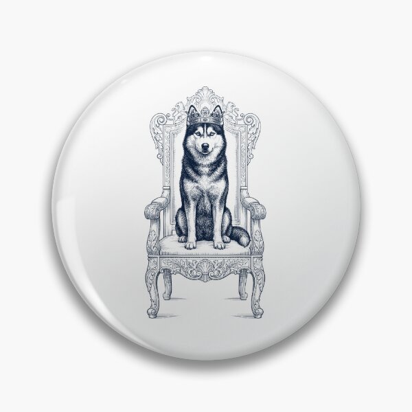 Item preview, Vintage Siberian Husky King Crown Funny Dog Lover designed and sold by DoodleTortle.