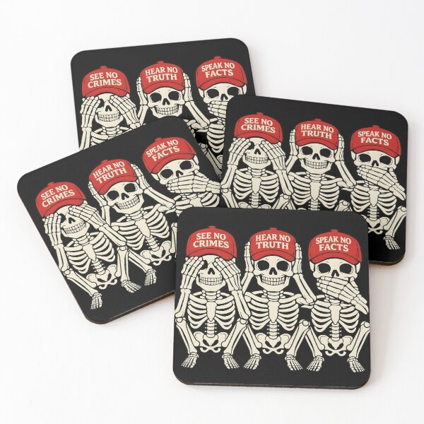 Item preview, See No Crimes Hear No Truth Speak No Facts Skeleton Political Satire designed and sold by haitrieuic96.