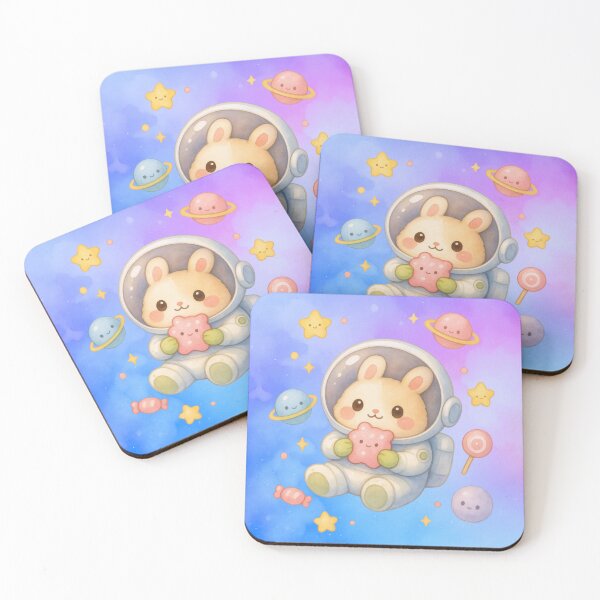 Item preview, Cute Bunny Astronaut – Kawaii Pastel Space Galaxy Art designed and sold by p-frosty-design.
